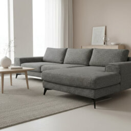 Abakus Direct Venice Chenille Corner Sofa In Dark Grey Right Facing With Deep Seats And Extra-Wide Padded Arms - thumbnail 3