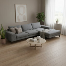Abakus Direct Venice Chenille Corner Sofa In Dark Grey Right Facing With Deep Seats And Extra-Wide Padded Arms - thumbnail 2