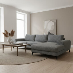 Abakus Direct Venice Chenille Corner Sofa In Dark Grey Right Facing With Deep Seats And Extra-Wide Padded Arms - thumbnail 5