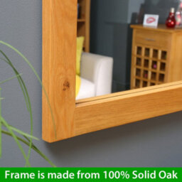 The Furniture Market Premium Solid Oak Medium Wall Mirror Natural Medium Oak Frame H 600mm X W 950mm X D 25mm - thumbnail 5