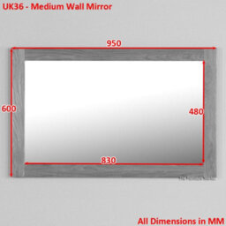 The Furniture Market Premium Solid Oak Medium Wall Mirror Natural Medium Oak Frame H 600mm X W 950mm X D 25mm - thumbnail 7