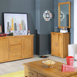 The Furniture Market Premium Solid Oak Medium Wall Mirror Natural Medium Oak Frame H 600mm X W 950mm X D 25mm - thumbnail 9
