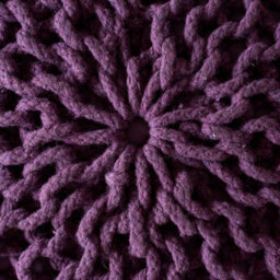 Bravich Purple Chunky Knitted Pouffe Footstool - 50Cm Round - thumbnail 6