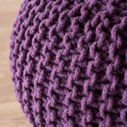 Bravich Purple Chunky Knitted Pouffe Footstool - 50Cm Round - thumbnail 7