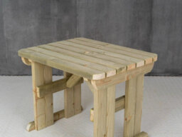Arbor Garden Solutions Wooden Garden Table, Hollies Rounded Outdoor Pinic Dining Desk (4Ft, Natural Finish) - thumbnail 5