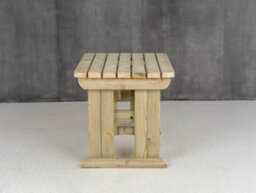 Arbor Garden Solutions Wooden Garden Table, Hollies Rounded Outdoor Pinic Dining Desk (4Ft, Natural Finish) - thumbnail 3