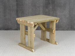 Arbor Garden Solutions Wooden Garden Table, Hollies Rounded Outdoor Pinic Dining Desk (4Ft, Natural Finish) - thumbnail 2