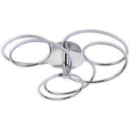 Led Semi Flush Ceiling Light 48W Warm White Chrome Infinity Hoop Strip Feature - thumbnail 3