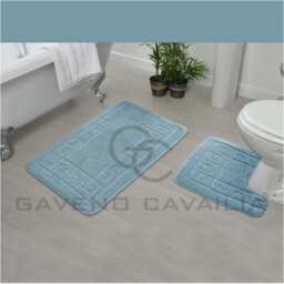 Gc Gaveno Cavailia Grecian Grace 2 Piece Non Slip Bath Mat Set Aqua Quick Dry Water Absorbent Bathroom Shower Mat & Pedestal Set - thumbnail 5