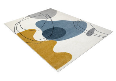 RugsX Carpet Fusion 7158 White Yellow Blue - Geometric, Modern, Abstract 200X290 Cm - image 1