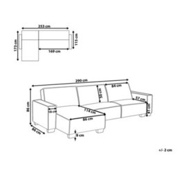 Beliani Corner Sofa Bed 3 Seater Romedal Fabric Beige Right Hand - thumbnail 3