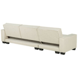 Beliani Corner Sofa Bed 3 Seater Romedal Fabric Beige Right Hand - thumbnail 7
