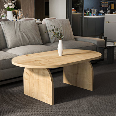 Decorotika Mono 120 Cm Oval-Cut  Coffee Table  Sapphire Oak - image 1