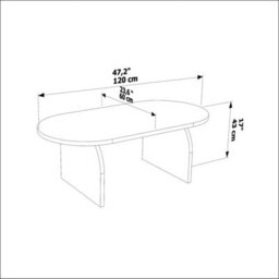 Decorotika Mono 120 Cm Oval-Cut  Coffee Table  Sapphire Oak - thumbnail 5