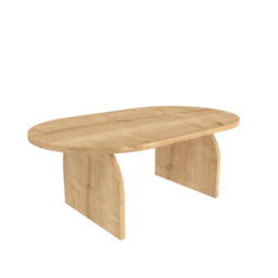 Decorotika Mono 120 Cm Oval-Cut  Coffee Table  Sapphire Oak - thumbnail 4