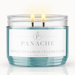 Panache Apple Cinnamon Celebration Scented Candle - Double Wick - Festive Fruity Spice Scent - thumbnail 1