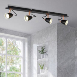 Pagazzi Lighting Pagazzi Petra Matt Black And Copper Spotlight Bar - thumbnail 3