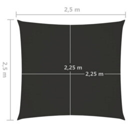 Berkfield Sunshade Sail Oxford Fabric Square 2.5X2.5 M Anthracite - thumbnail 6