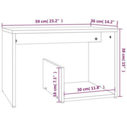 Vidaxl Side Table Brown Oak 59X36X38 Cm Engineered Wood - thumbnail 9