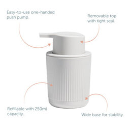 ReBorn® Reborn Recycled Soap Dispenser - Stone Bathroom Soap Pump - Refillable With 250Ml Capacity - Made In The Uk - thumbnail 3
