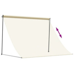 Walplus Retractable Awning Garden Sun Shade Canopy Gazebo For Back Door, Porch, Patio Cream 250X150 Cm Fabric And Steel - thumbnail 6