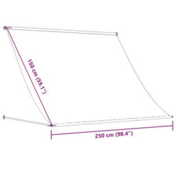 Walplus Retractable Awning Garden Sun Shade Canopy Gazebo For Back Door, Porch, Patio Cream 250X150 Cm Fabric And Steel - thumbnail 9