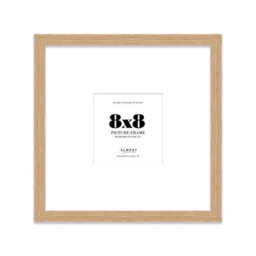 "8X8"" Oak Picture Frame - 8X8"" Square Frame With 5X5"" Mount For 8X8""/5X5"" Pictures Luxurious Style Photo Display, 1 Pack" - thumbnail 1