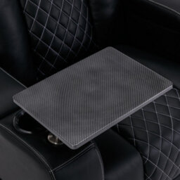 More4Homes Broadway Cinema Electric Recliner Chair Usb Charging Led Base With Tray (Black W White Stitching) - thumbnail 6