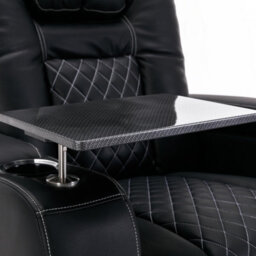More4Homes Broadway Cinema Electric Recliner Chair Usb Charging Led Base With Tray (Black W White Stitching) - thumbnail 5