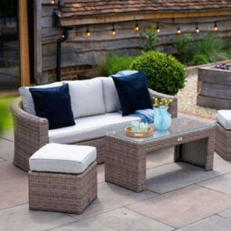 Primrose Living Classic Rattan 5 Seater Garden Furniture Sofa Set With Coffee Table And Footstools - thumbnail 4
