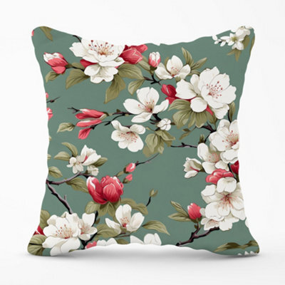 Warren Reed Designer Pink And White Blossom Cushions 60Cm X 60Cm - image 1