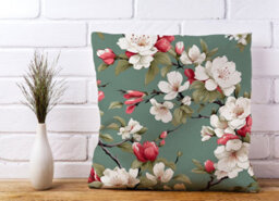Warren Reed Designer Pink And White Blossom Cushions 60Cm X 60Cm - thumbnail 2