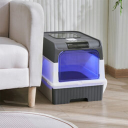 Living And Home Cat Litter Box Kitten Litter Tray Pet Loo With Uv Sterilization,scoop And Lid - thumbnail 2
