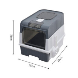 Living And Home Cat Litter Box Kitten Litter Tray Pet Loo With Uv Sterilization,scoop And Lid - thumbnail 6