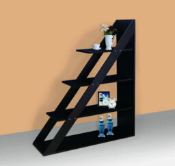 Spot On Dealz Walnut 4 Tier Ladder Bookcase Shelving Unit Storage Shelves Display Furniture - thumbnail 1