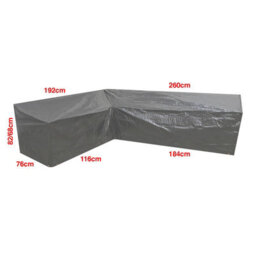 Woodside L Shape Outdoor Garden Corner Sofa & Table Dining Set Cover, Black, Medium Right Side Long - thumbnail 4