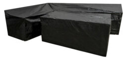Woodside L Shape Outdoor Garden Corner Sofa & Table Dining Set Cover, Black, Medium Right Side Long - thumbnail 1
