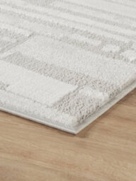 Hamilton Modern Sheen Area Rug - Blocked Bold Geometric Design Silver 80Cm X 150Cm - thumbnail 4