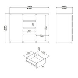 Wyld Haus Budapest Taupe And Natural Oak Effect Sideboard 2 Doors 4 Drawers - thumbnail 8