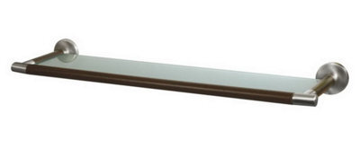 Bisk Solid Wood And Zamak Below Mirror Ledge Bathroom Sink Tempered Glass Shelf - image 1