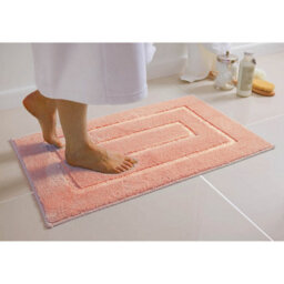 Plush Bath Mat In Blush Pink, Soft Polyester Shower Mat, Made From Ultra Absorbent Polyester With Anti-Slip Backing, 80 X 50Cm - thumbnail 1