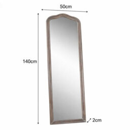 Melody Maison Slim Arched Washed Wooden Framed Leaner Mirror - 50Cm X 140Cm - thumbnail 7