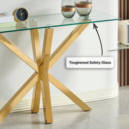The Furniture Market Star Console Table - Glass Top / Gold Leg - thumbnail 4