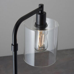 Anson Lighting Newbrook Floor Light Finished In Matt Black And Clear Glass - thumbnail 2