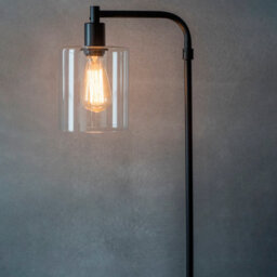 Anson Lighting Newbrook Floor Light Finished In Matt Black And Clear Glass - thumbnail 5