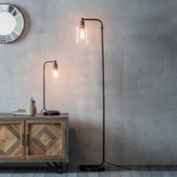 Anson Lighting Newbrook Floor Light Finished In Matt Black And Clear Glass - thumbnail 6