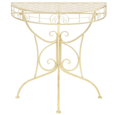 Berkfield Practical Side Table Vintage Style Half Round Metal 72X36X74 Cm Gold - image 1