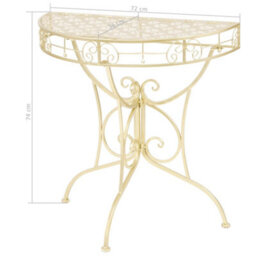 Berkfield Practical Side Table Vintage Style Half Round Metal 72X36X74 Cm Gold - thumbnail 6