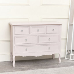 Melody Maison Large Pink 6 Drawer Chest Of Drawers - thumbnail 6