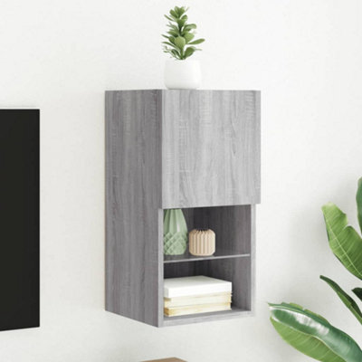 Walplus Tv Cabinet With Led Lights Grey Sonoma 30.5X30X60 Cm - image 1